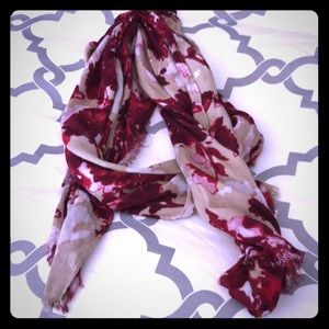 Loft red floral scarf